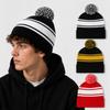 Thick Knitted Warm Winter Hat Mixed Color Ski Beanies Fashion Outdoor Sports Hat  Unisex