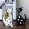 2pcs Wooden Animal Sculpture Modern Miniatures Figurine Micro Landscape Cat Statue  Living Room