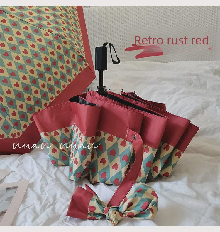 Премиальный автоматический ретро-зонт от солнца и дождя - высококачественная защита от ультрафиолета для женщин