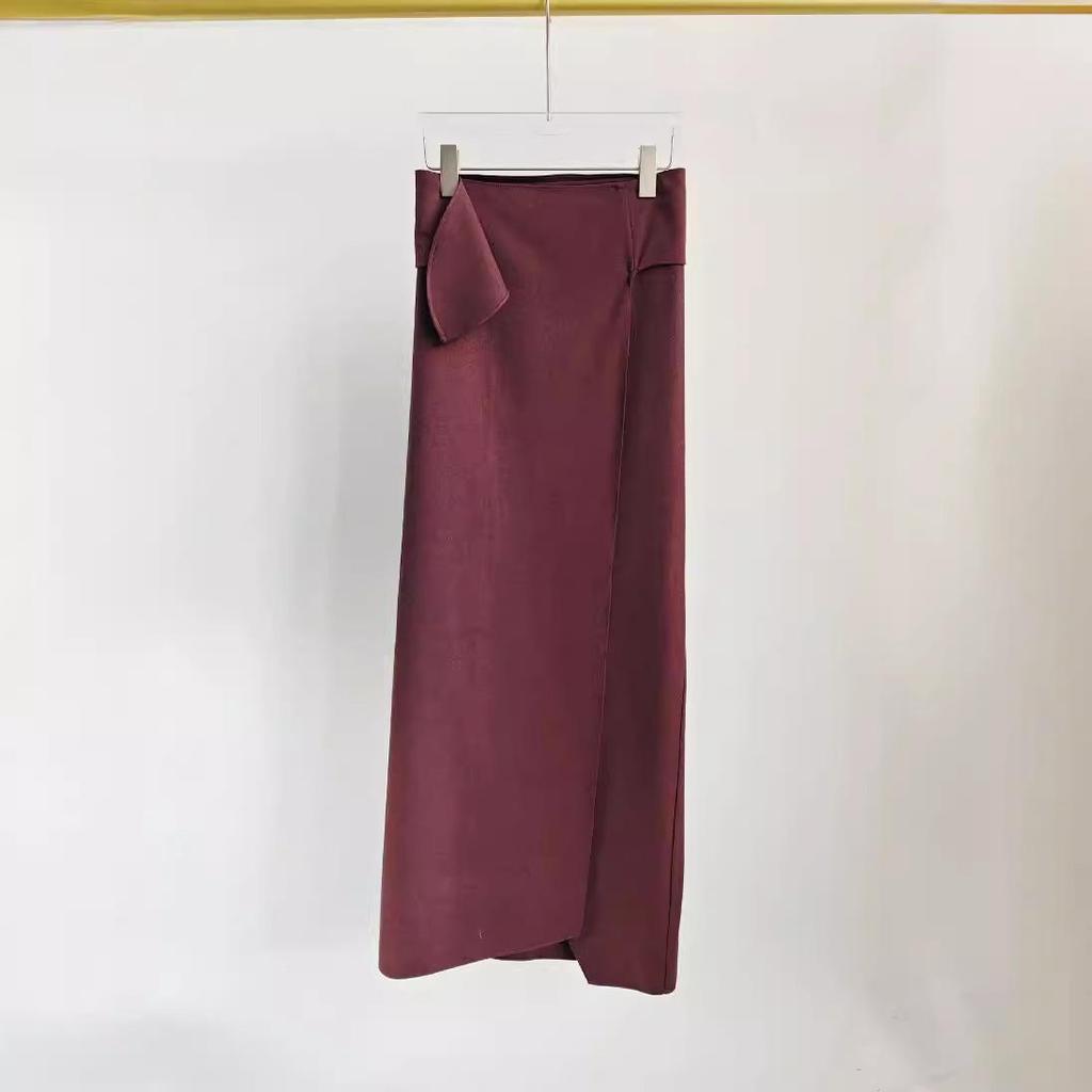 West Minor Элегантная Ретро Миди-юбка Асимметричного Кроя с Завышенной Талией