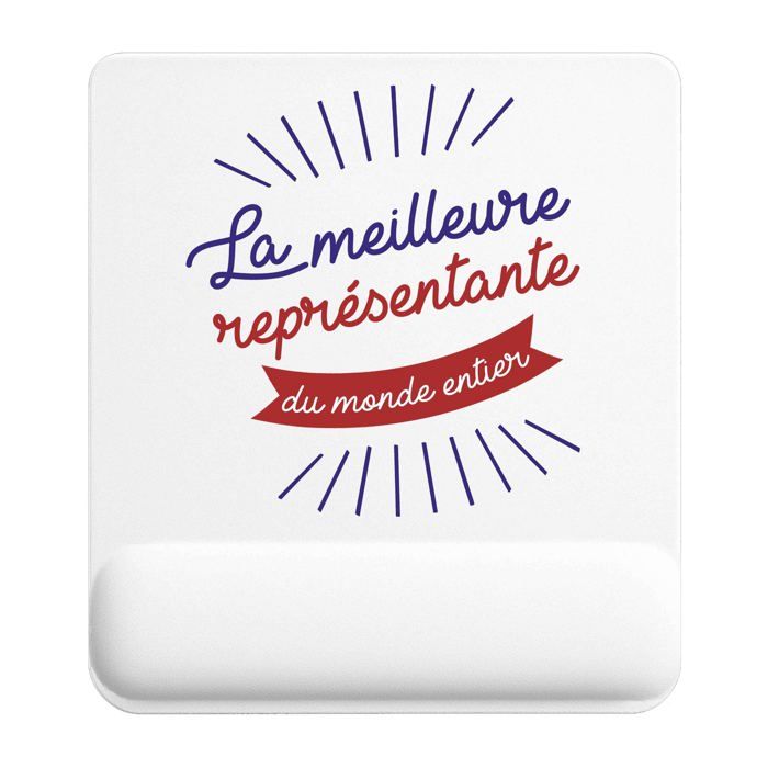 Tapis de souris - PLANETEE - Représentante Meilleure Monde - Multicolore - 22x18 cm - Surface lisse antidérapante