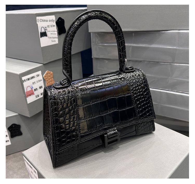 Сумка через плечо с песочными часами и узором под крокодила 2024 года для женщин - высококачественная сумка через плечо на весну/лето