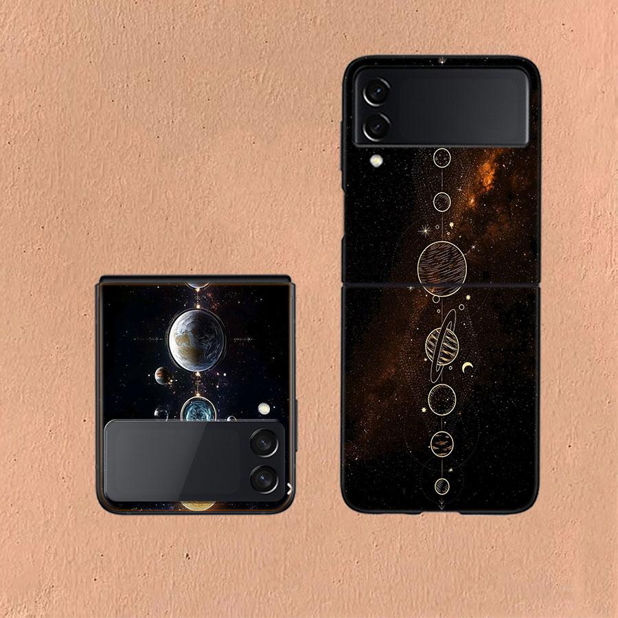 Космический Галактический Чехол Для Телефона Samsung Z Flip 6 7 5G Galaxy Z Flip 5 4 3 5G Чехлы Ударопрочный Жесткий Чехол TPU