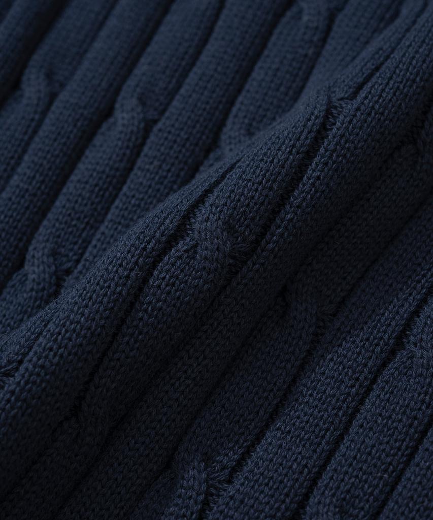 KNITTED [Nitied X Fashion Planet] Cable Round Knit Navy
