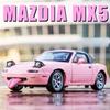 1/32 Mazda Miata MX5 Alloy Scale Car Model Diecast Miniature Car Toy Vehicle Sound and Light Collection Children Toy Gift