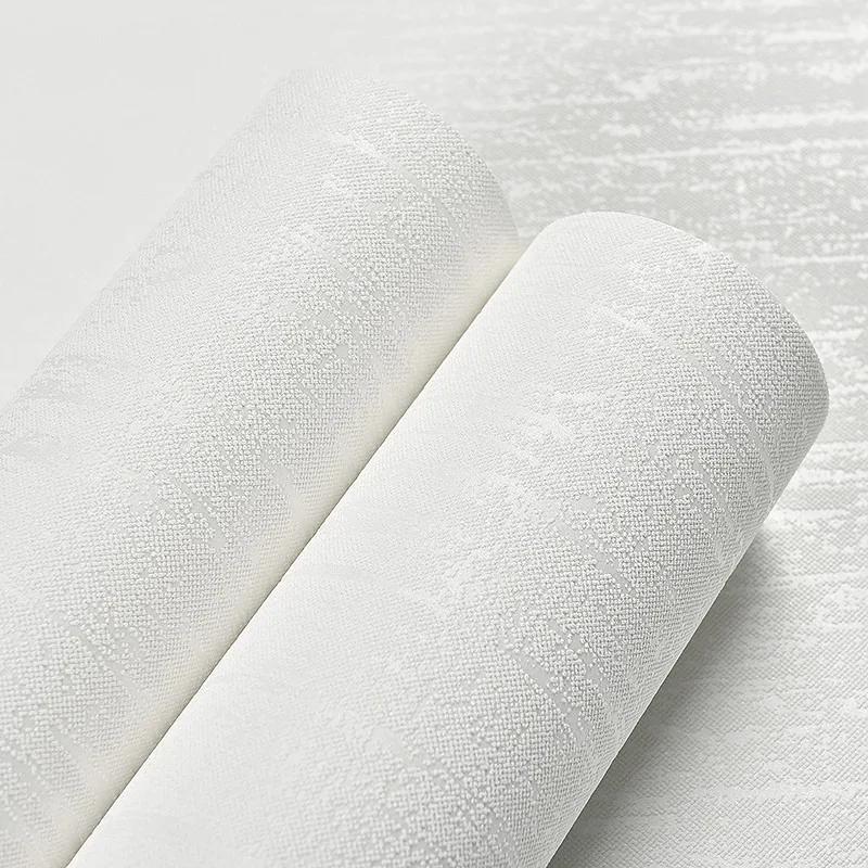 Modern Minimalist 3D Plain Non-Woven Wallpaper Living Room Diatom Ooze Pure White Nordic Solid Color Background Wallpaper