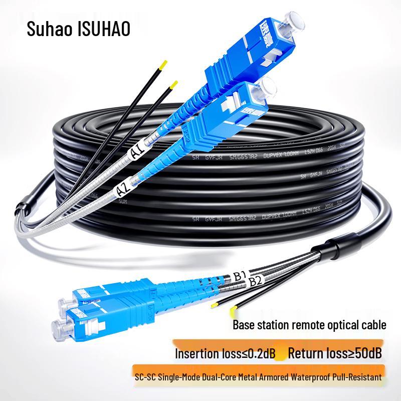 Armored Outdoor Single-mode Duplex SC-SC Fiber Optic Patch Cable