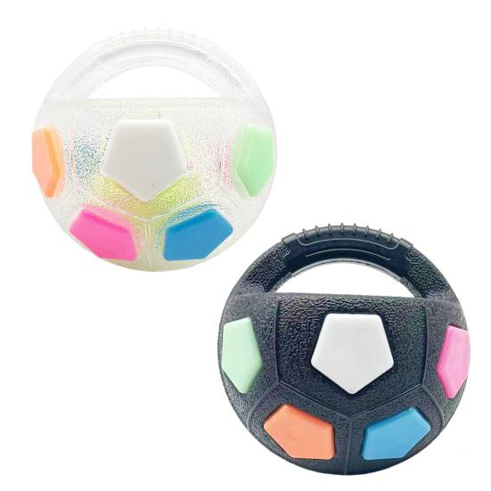 2Pcs Dog Toy Ball Kettlebell Design Rubber Squeaky Ball with Handle Interactive