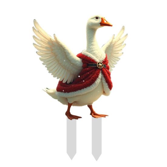 Рождественская утка садовый колышек плоский акриловый двор художественный знак украшения водонепроницаемый уличный рождественский колышек для