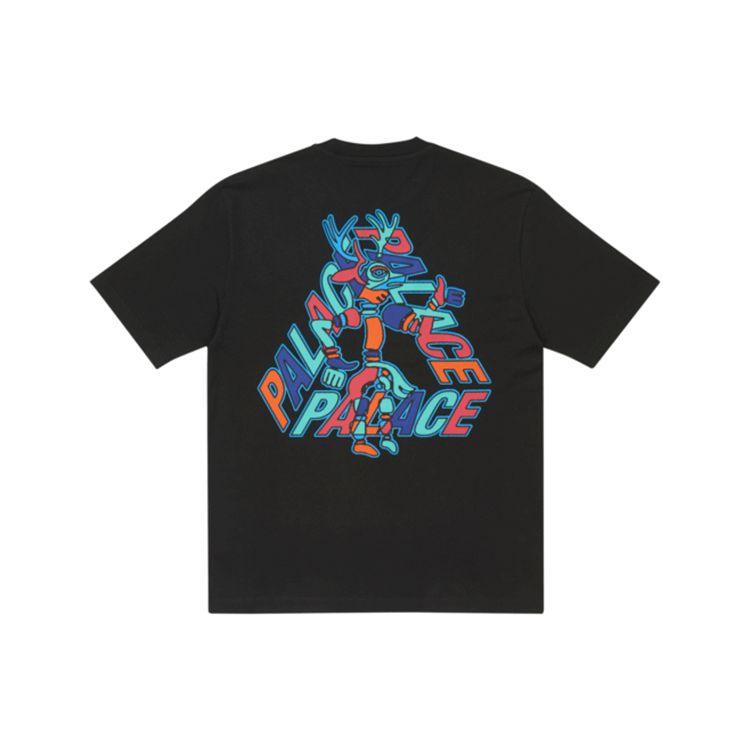 Palace FW21 Ultimo Collection B-Sans Треугольный логотип с принтом Футболка с круглым вырезом Топы унисекс Черный P21TS002