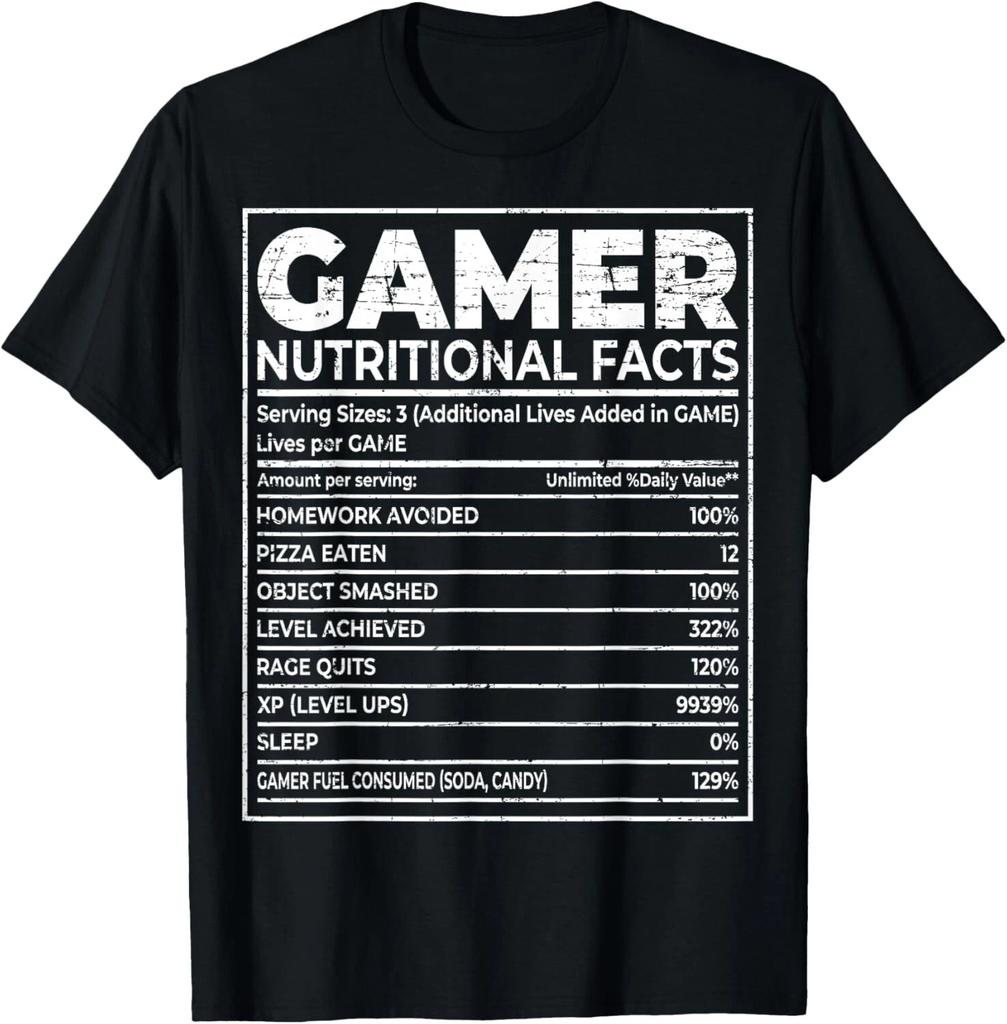 Gamer Nutritional Facts T- Shirt
