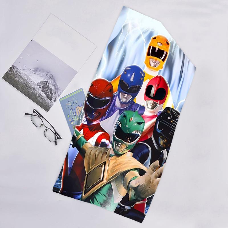 1pc Mighty Morphin Power Rangers1 Beach Towel, Beach and Seaside Swimming Pool Equipment, Fashion Pattern, Rectangular, Travel Essentials