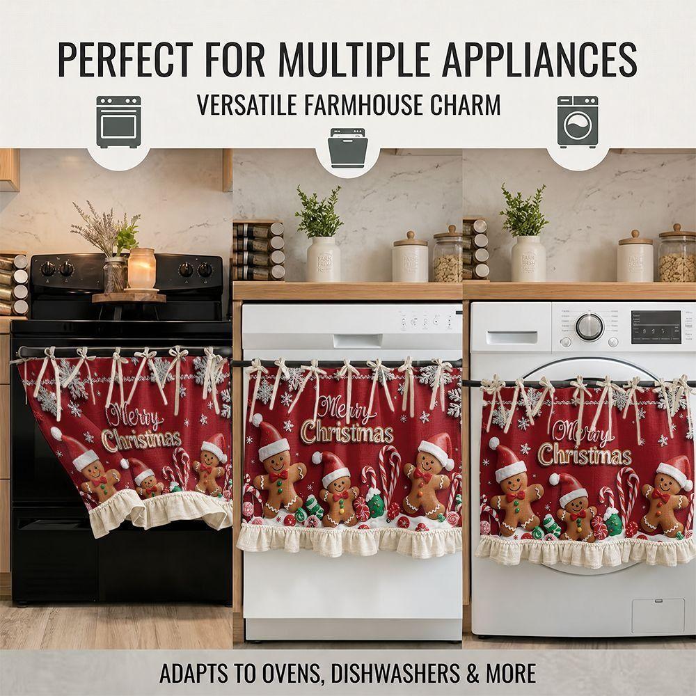 2D Pattern Skirt Curtain Multifunctional Oven Curtain Suitable Decorative Curtain Bathroom Window