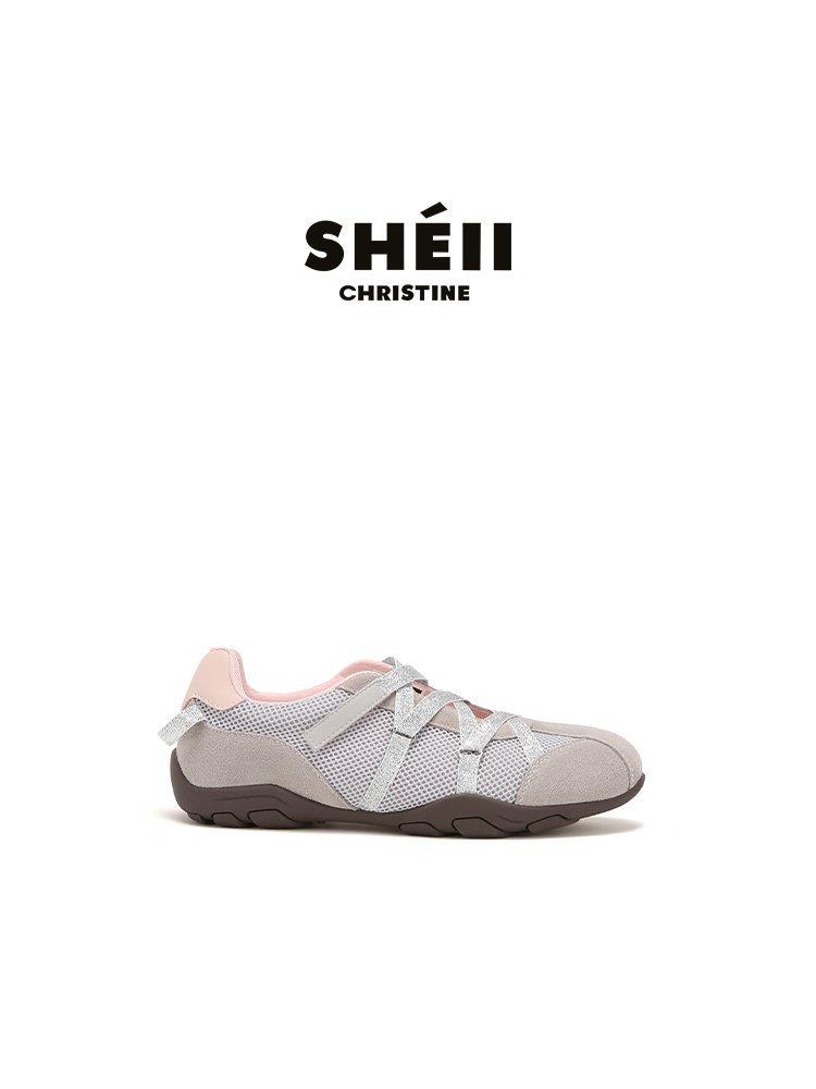 [Натуральная мягкая кожа толстая подошва] Корейский блогер~ Функциональные балетки Мэри Джейн с перекрестными ремешками, женская спортивная обувь