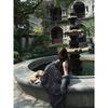 Hungerlababy/26Ss Черное Элегантное Цветочное Платье-Сарафан с Эффектом Стройности и Поясом, Длинное Платье для Отдыха на Побережье