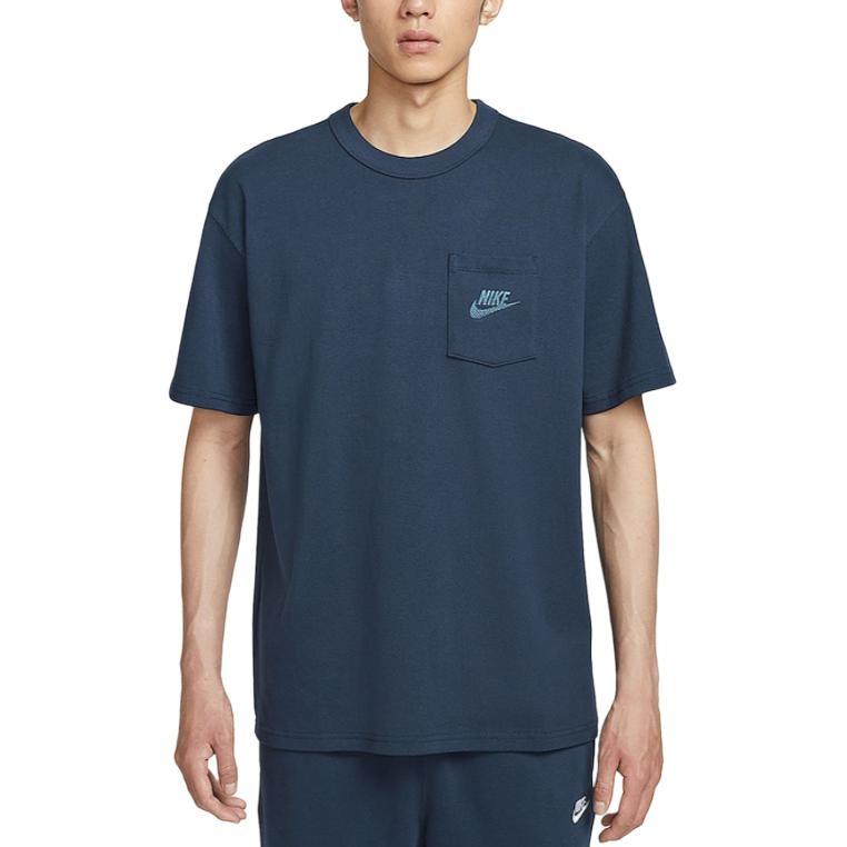 Nike T Shirts Men's Navy Blue Crew Neck Moderate HQ9241-451