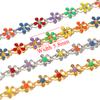 1M Gold Color Colorful Chain Stainless Steel Enamel Flower Chains for DIY Jewelry Making Anklet Bracelet Necklaces Accessories
