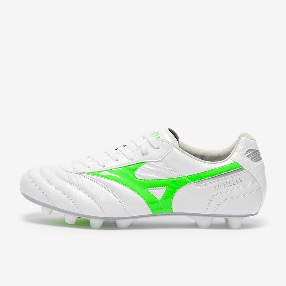 Football Boots Mizuno White / Neon Green / Galaxy Silver Size 38 Morelia II Elite