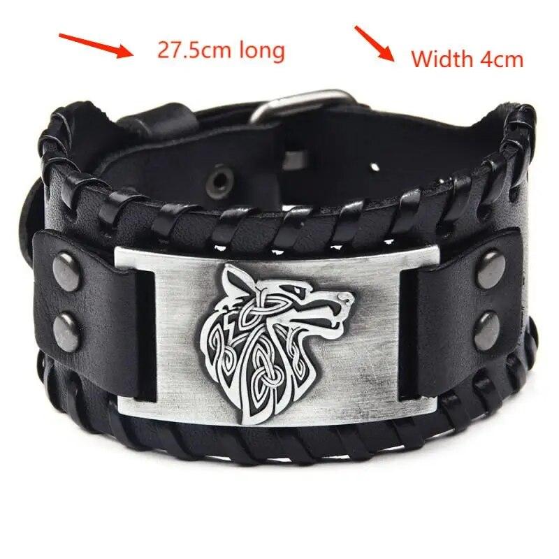 Vintage Viking Braided for Men Celtic Wolf Head Bangle Classic Animal Motifs On The Hand Accessories