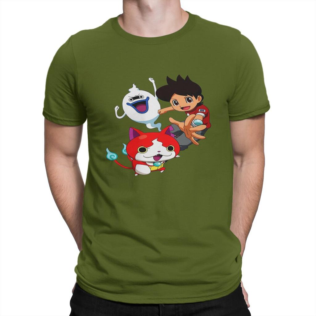 Yokai Men's T Shirt Yokai Watch Fun Tee Shirt Short Sleeve Round Collar T-Shirts Pure Cotton Printed Clothing