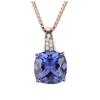 Подвеска из стерлингового серебра S925 с нано-танзанитом из розового золота, разделенное светлым роскошным высококачественным ожерельем