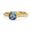 London Blue Topaz Pave Split Band Ring - 925 Sterling Silver Gold Vermeil