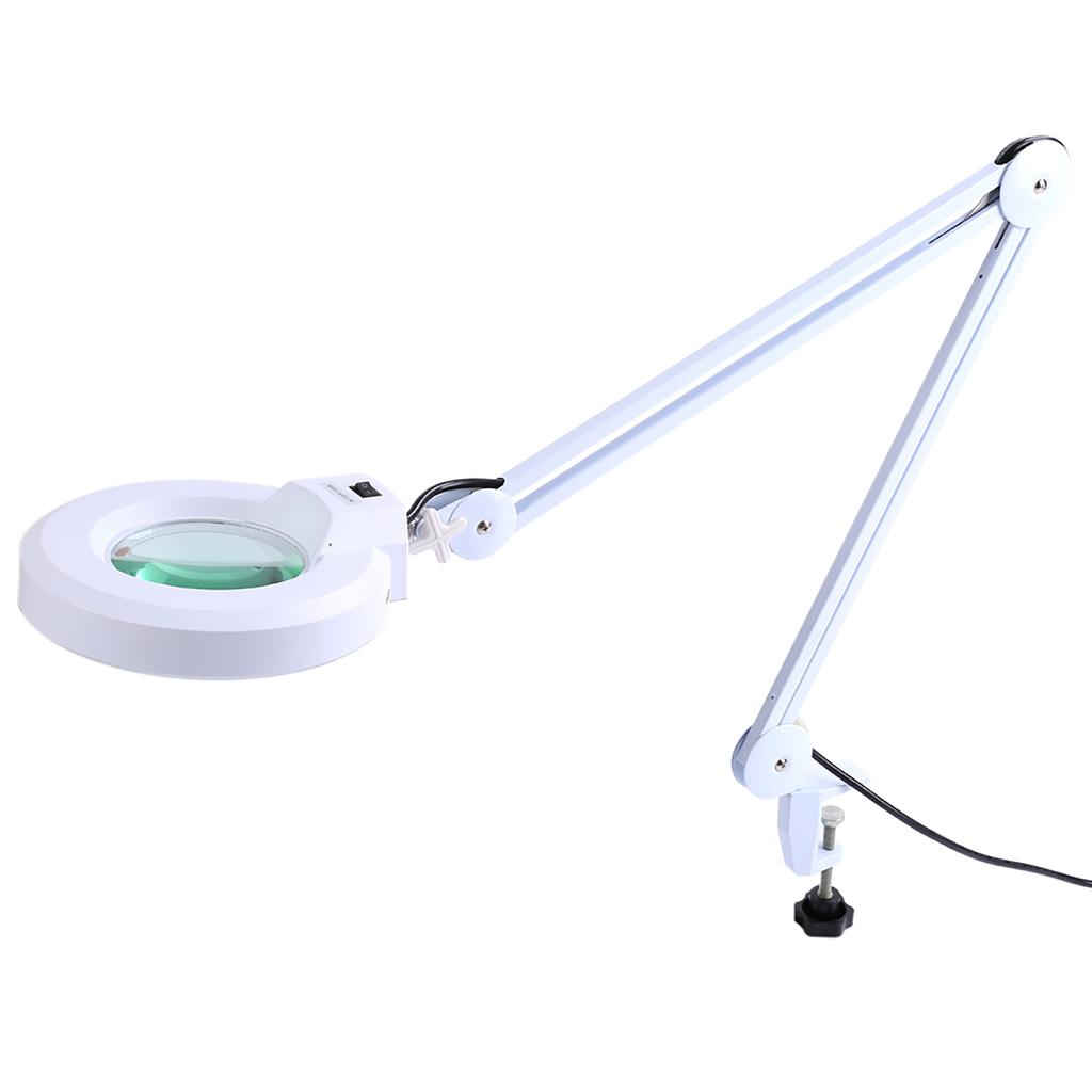 Magnifying Lamp 5 SMD 5 Diopter Magnifier Desk Light White 5X Glass Salon