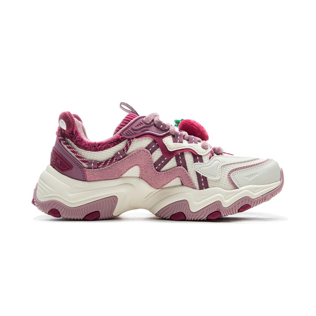 Li Ning x CAOMEIXIONG Cat Paw Lite 2 Низкие массивные кроссовки Женские Бело-розовые AGCU176-8
