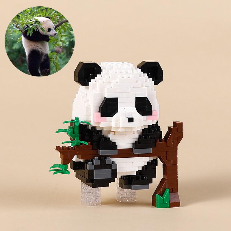 Micro-Assembled Small Particle Educational Toys Building Blocks Children's Gifts Boys And Girls Panda 3D Puzzle Ornaments