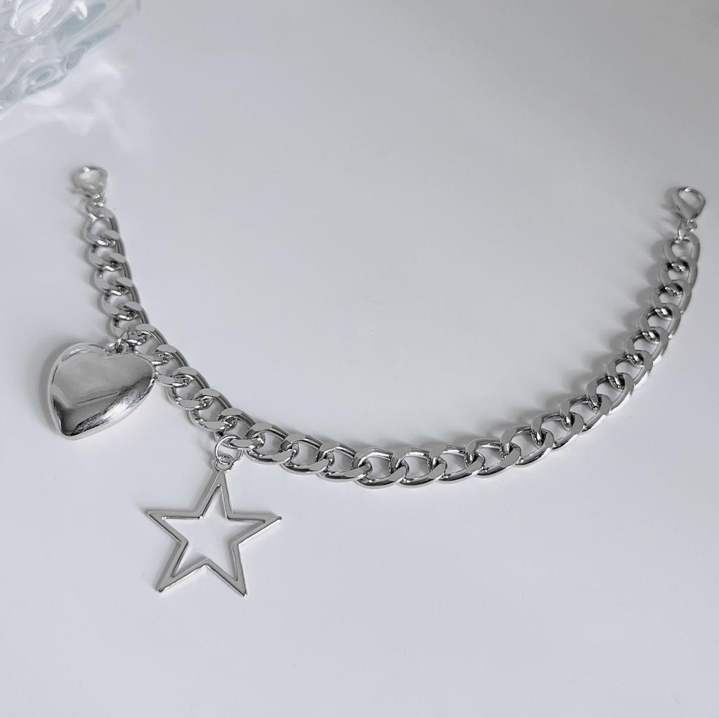 3D Подвеска в виде сердца и звезды - Универсальная алюминиевая обувная цепочка