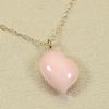 Sansui Pendant Necklace Heart Miss Coral Pink Single K18 Yellow Gold Undyed