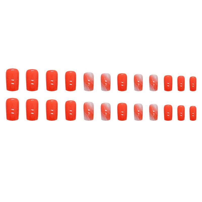 Vitality Orange Girl Sweet Manicure Европейский и американский модный стиль накладные ногти готовый продукт съемный маникюрный элемент