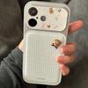 Текстурированный 3D чехол-медведь для Apple iPhone 17 Pro Max – Жесткий чехол из алюминиевого сплава, противоударный, милый, с полным покрытием для iPhone 17/16/15/14/13/12/11/Pro/Plus