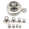 Neodymium Iron Round Steel Sleeve Ring Eyebolt Fishing Magnetic Salvage Tool