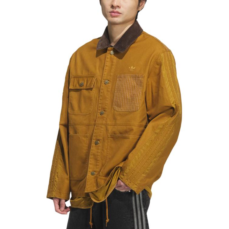adidas Оригинальная куртка FW25 Wabash Модная Удобная Универсальная Лацкан Свободная Куртка Мужская Куртка KS5952