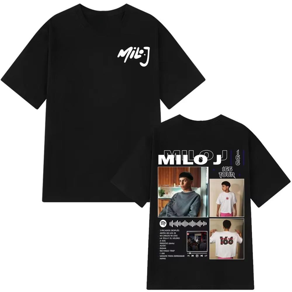 Rapper Milo J 166 Album Tour Merch Tshirts Mens Women Harajuku Hip Hop Pop music Tshirts Summer pure Cotton Short Sleeves Top