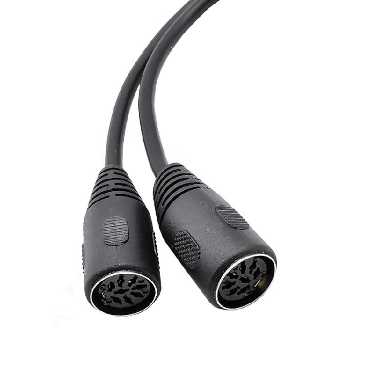 8 Pin DIN Splitter Cable 1 Male to 2 Female Y Adapter Cable for Sound and Video