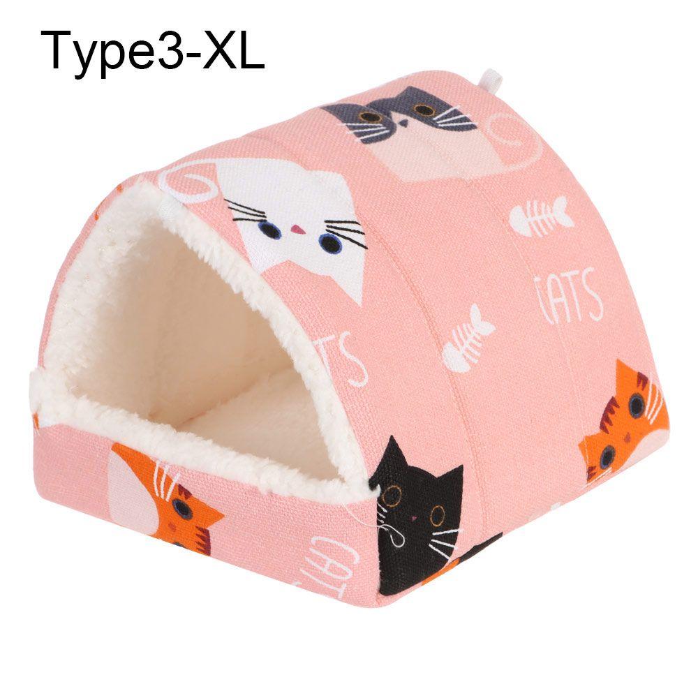 Полузакрытая зимняя удобная кровать для сна для маленьких животных, теплый коврик, гнездо для морской свинки, домик для хомяка