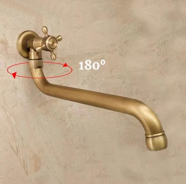 Настенный кран для уличного двора, антифриз, одна холодная вода, раковина, каменная раковина, медная вилла, уличный антифризный кран