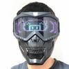 Bluetooth RGB Светодиодная Маска для страйкбола, пейнтбола, военная тактическая со светодиодным дисплеем, маска на все лицо Череп, Хэллоуин, Охотничья защитная маска