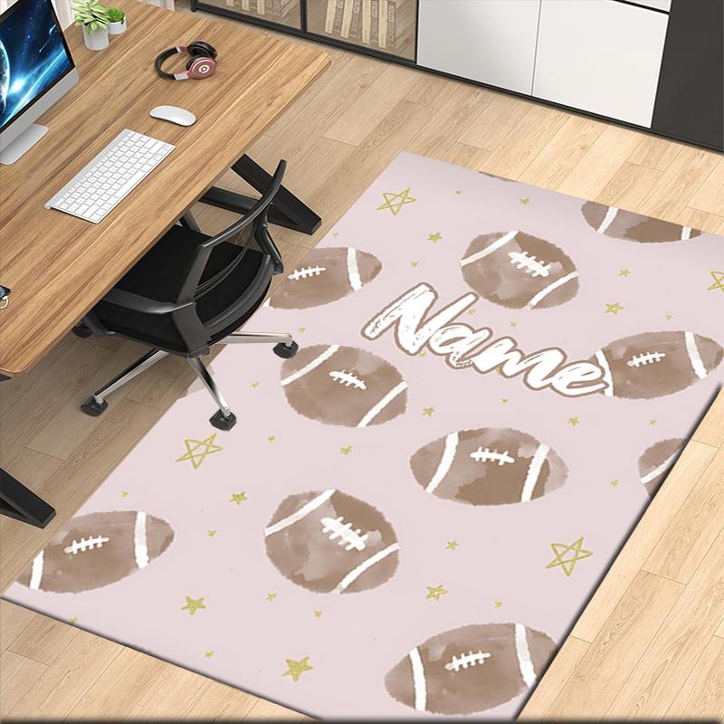 Custom Name American football Printed Carpet, for Office Chair Living Room Bedroom Kitchen Room Decor Gifts.