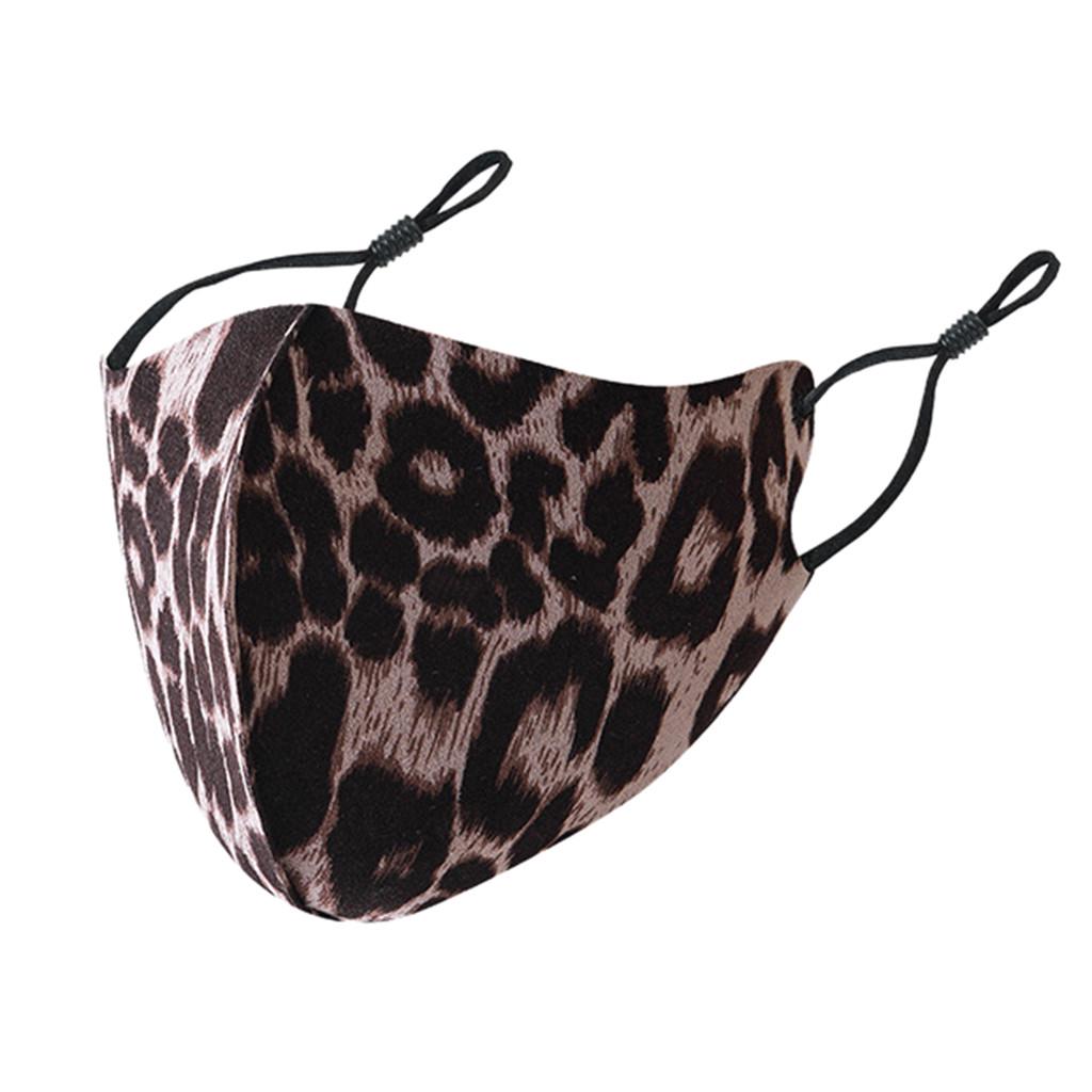 Взрослая женская маска для лица с леопардовым принтом Safet Ultraviolet Protective Face Mask