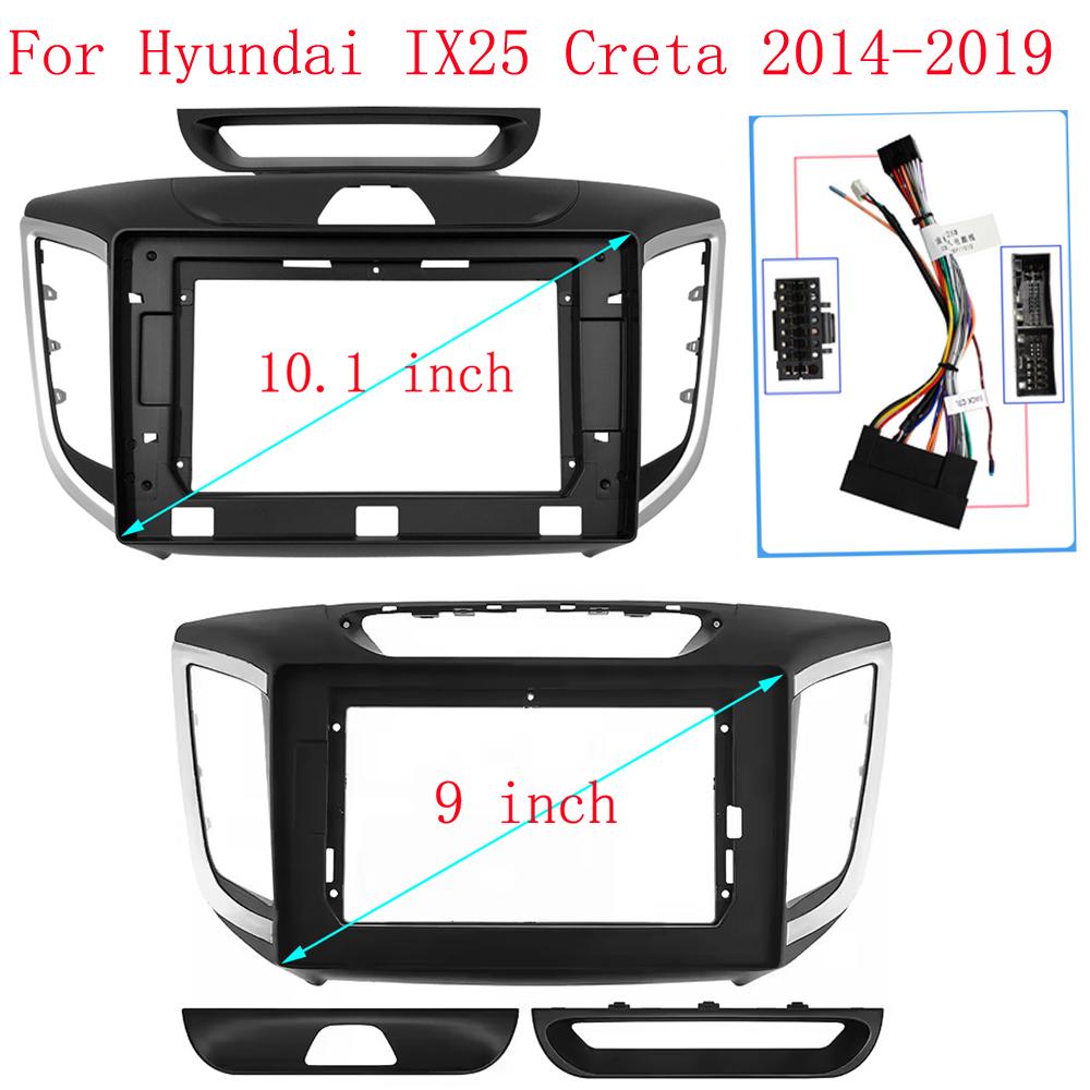 9/10 Inch For Hyundai IX25 CRETA 2014-2019 Car Radio Android MP5 Player Frame 2 Din Head Unit Fascia Stereo Panel Dash Cover