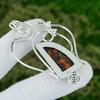 925 Silver Trillion Red Snakeskin Jasper Stone Trendy New Bezel Mother Pendant