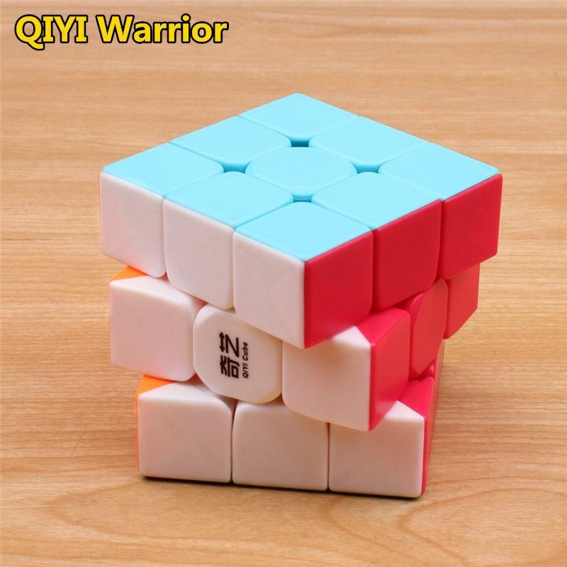 Qiyi Warrior S Magic Cube Красочные наклейки без наклеек Скорость 3x3 Куб Антистресс 3x3x3 Обучающие и развивающие кубики-головоломки, игрушки