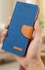 Etui Typu Portfel Do Xiaomi Redmi Note 15 Pro+ Plus 5G - Niebieski Pokrowiec Canvas + Szkło