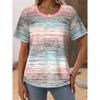 Classic Women's T-shirt Stripe Print Summer Outdoor Fashion Round Neck Short Sleeve T-shirt Casual Male Oversized Clothing