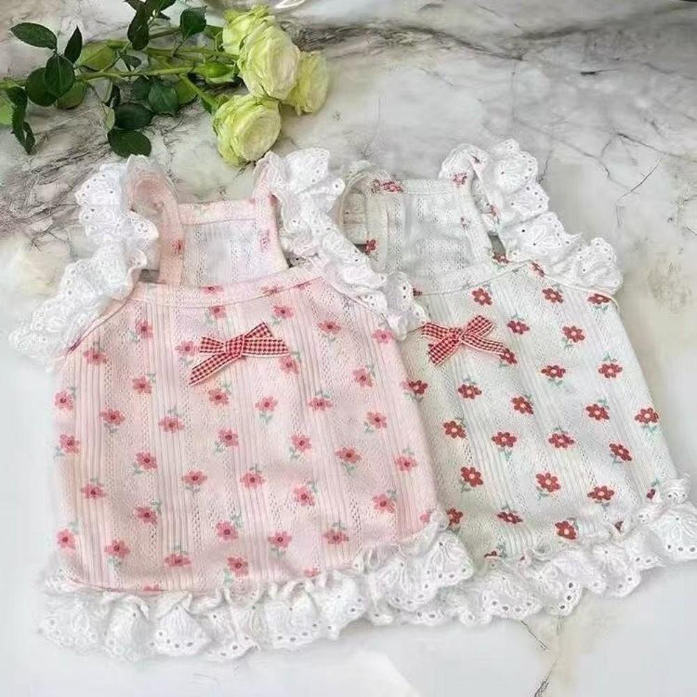 Short Style Puppy Vests Lace Trim Princess Dress New Cat Camisole Summer Wear