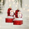 2Pcs Christmas Pendant Exquisite Mushroom Donut Santa Claus Shape Xmas Tree Hanging Ornament for Festive Decoration