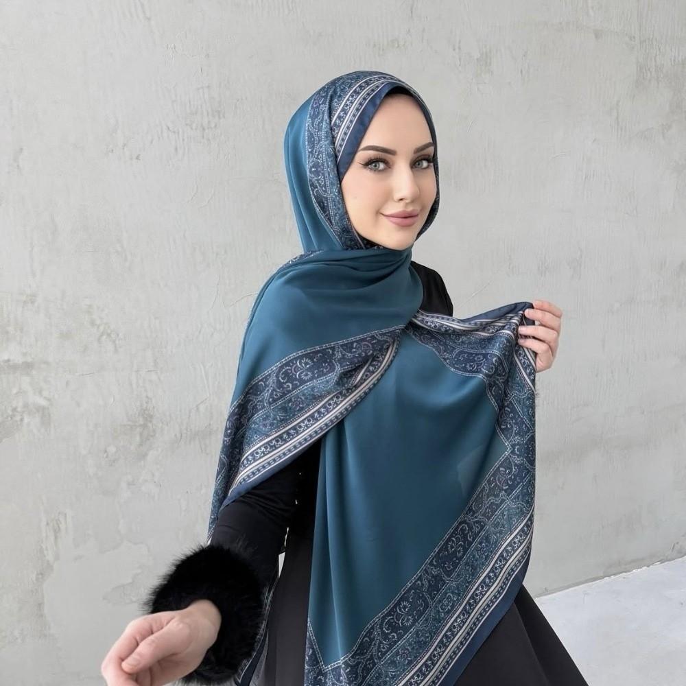 Принт Платок Длинный Шарф Мягкий Исламский Тюрбан Повседневный